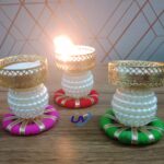 Big white pearl on 2 inch ring T Light Holder 3