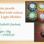 White pearls surrounded with colour rings T Light Holder Slide